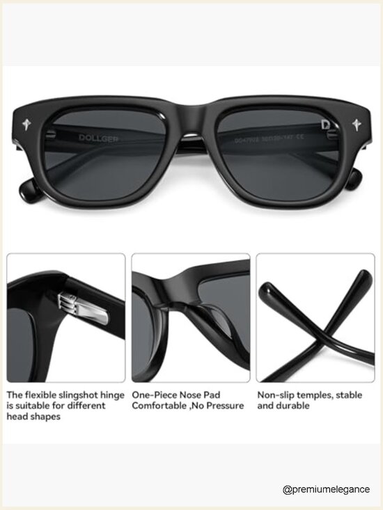Vintage Oversized Square Polarized Sunglasses UV400 Protection